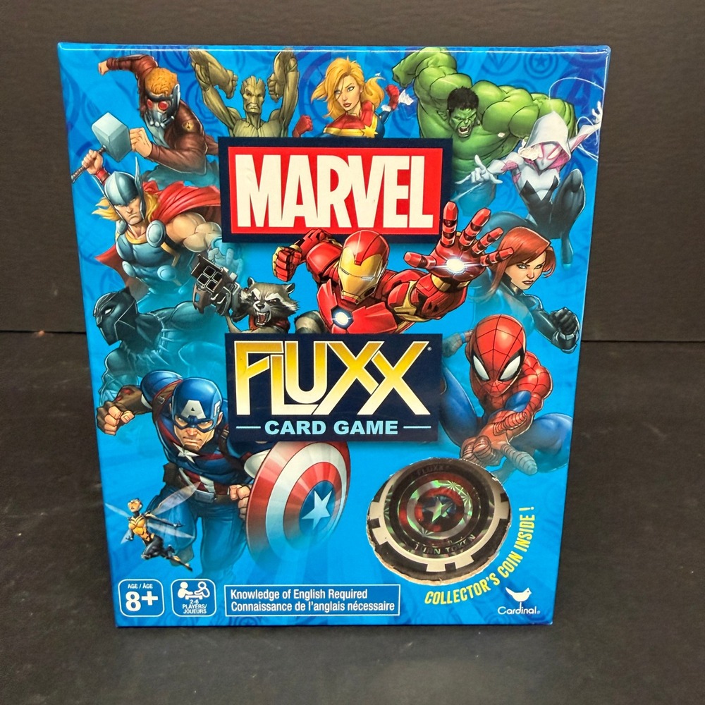 2019 Marvel Fluxx Card Game NEW in Box, with Collector Coin Captain America